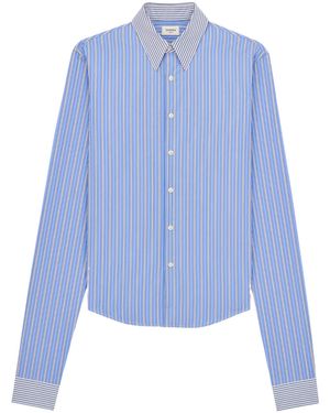 Saint Laurent Striped Long-Sleeve Shirt - Blue