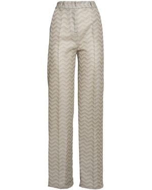 Missoni High-Waist Zigzag-Woven Trousers - Grey