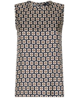 Max Mara Printed Silk Twill Top - Black