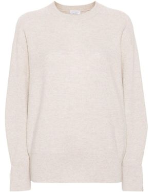 Brunello Cucinelli Monili-Chain Sweater - Natural