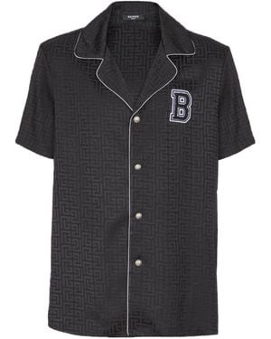 Balmain Varsity Pyjama Shirt - Black