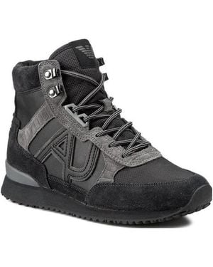 Armani Jeans High-Top Leisure Trainers - Black