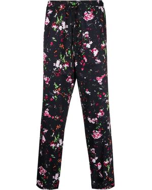 DIESEL Floral-Printed Straight-Leg Trousers - Blue