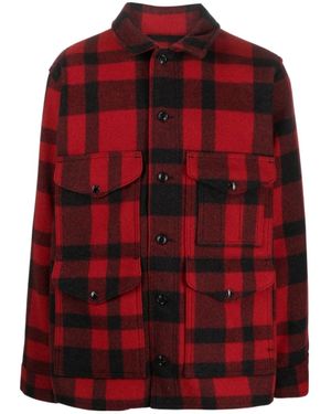 Filson Mackinaw Plaid Buttoned Shirt Jacket - Red