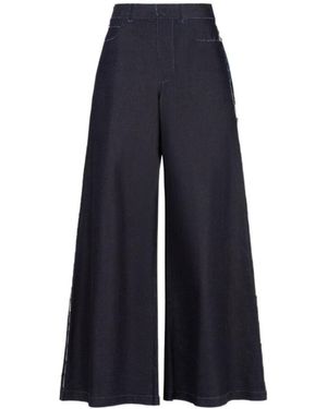 Marni Deep Stretch Denim Trompe L'Oeil Trousers - Blue