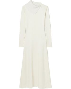 16Arlington Gitsie Ribbed-Jersey Midi Dress - White