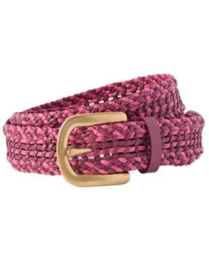 Gabriela Hearst Sam Woven Leather Belt - Pink