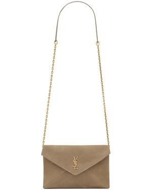 Saint Laurent Cassandre Small Chain Pouch - White