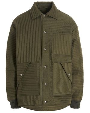 Khrisjoy Quilted Striped Cotton Suit - Green