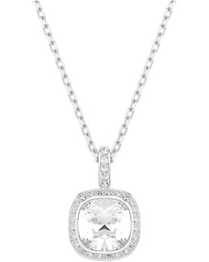 Swarovski Crystal-Pendant Cable-Link Necklace - White