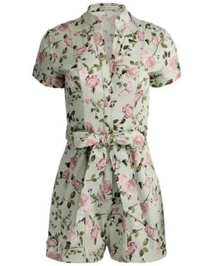 Alice + Olivia Floral-Print Belted Playsuit - White