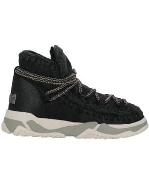 Mou Lace-Up Ankle Boots - Black