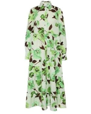 Erdem Floral Cotton Shirt Dress - Green