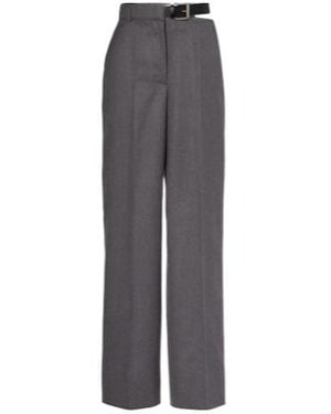 Stella McCartney Wool Flannel Straight Trousers - Grey