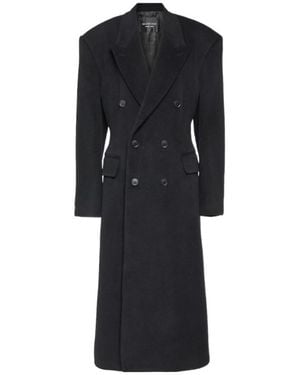 Balenciaga Cinched Cashmere And Wool Coat - Black