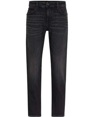 BOSS Washed Straightleg Jeans - Black