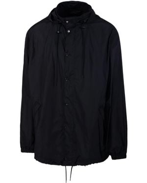 Balenciaga Logo Printed Hooded Short Windbreaker - Blue