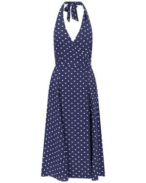 P.A.R.O.S.H. Maxi Polka Dot Dress - Blue