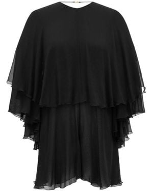 Saint Laurent Ruffled Backless Jumpsuit - Black