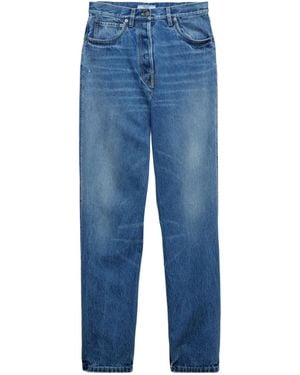 Prada Logo Patch Wide-Leg Jeans - Blue