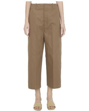 Bottega Veneta Cropped Tailored Trousers - Natural