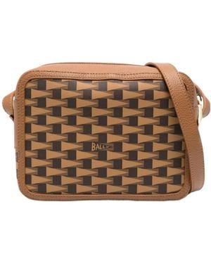 Bally Logo Zipper Satchel - Brown