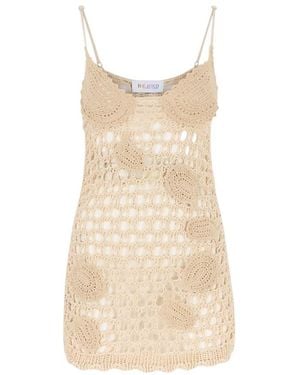 The Attico The Il Primo Bagno Crochet Beach Dress - Natural