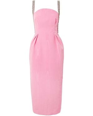 Rebecca Vallance Pleated Taffeta Midi Dress - Pink