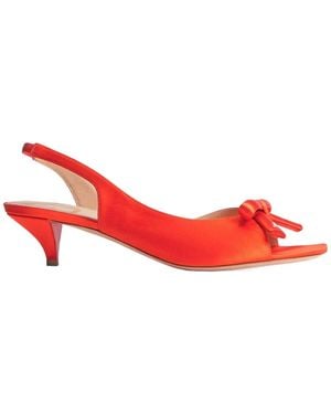 Dior Bow Heeled Slingback Sandal - Red