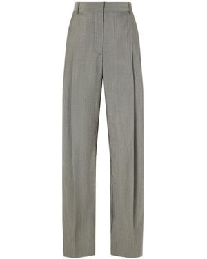 Stella McCartney Pleated Wool-Blend Straight-Leg Trousers - Grey