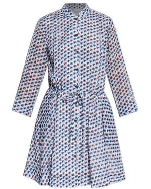 Tory Burch Printed Mini Shirt Dress - Blue