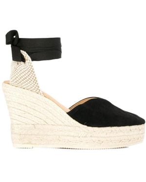 Manebí Manebí Wrap-Tie Wedge Espadrilles - Black