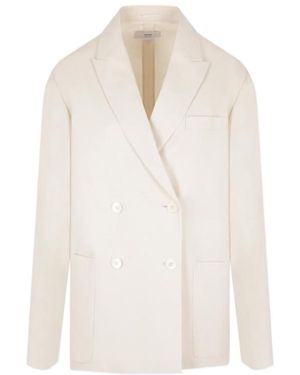 Prada Double-Breasted Cotton Blazer - White