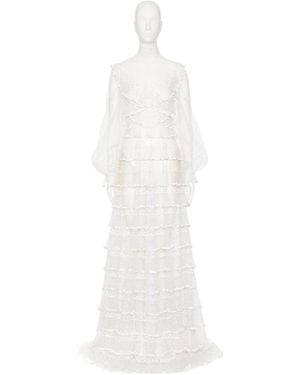 Valentino Long-Sleeved Evening Dress - White