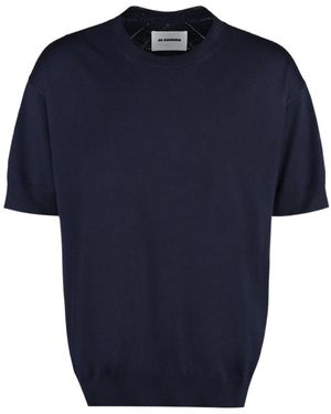 Jil Sander Short-Sleeved Knitted Jumper - Blue