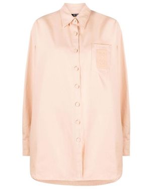 Raf Simons Logo-Patch Oversized Shirt - Pink