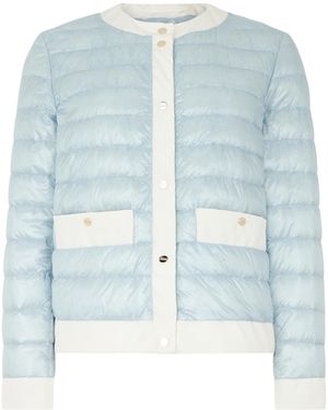 Herno Contrast Trim Down Jacket - Blue