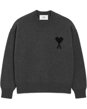 Ami Paris Ami De Coeur Crewneck Jumper - Blue