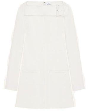 Courreges Courrèges Buckle-Detailed Long-Sleeved Dress - White