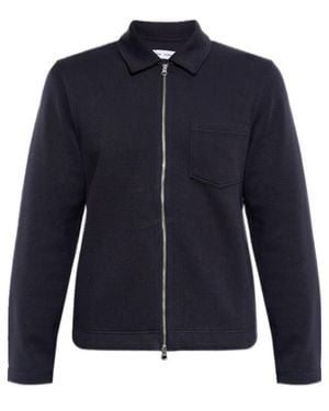 Samsøe & Samsøe Sahannes Zip-Fastening Chest-Pocket Sweatshirt - Blue