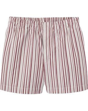 Gucci Striped Cotton Shorts - Red