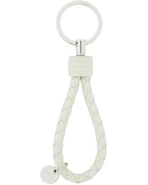 Bottega Veneta Woven Design Key Chain - White
