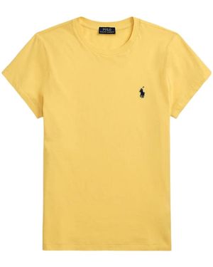 Polo Ralph Lauren Logo Embroidered Crewneck T-Shirt - Yellow