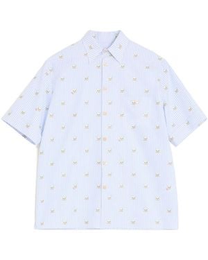 Valentino Oxford Striped Button-Up Shirt - White