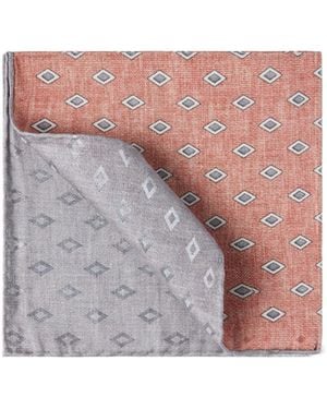 Brunello Cucinelli Diamond Patterned Pocket Square Scarf - White