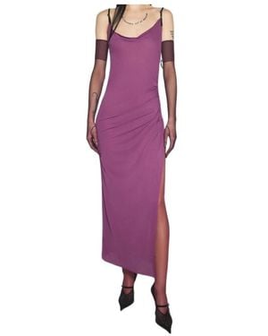 Mugler Slit Detail Dress - Purple