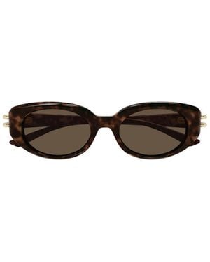 McQueen Eyewear Oval Frame Sunglasses - White