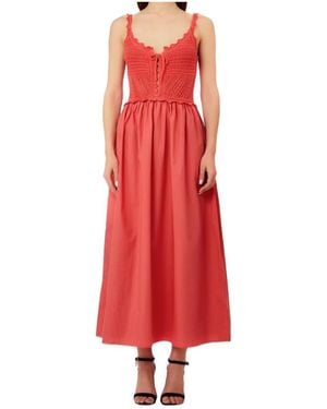 Liu Jo Knitted Strappy Dress - Red