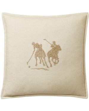 Ralph Lauren Griffith Throw Polo-Game Cushion - Natural