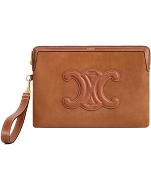 Celine Small Pouch With Strap Cuir Triomphe - Brown